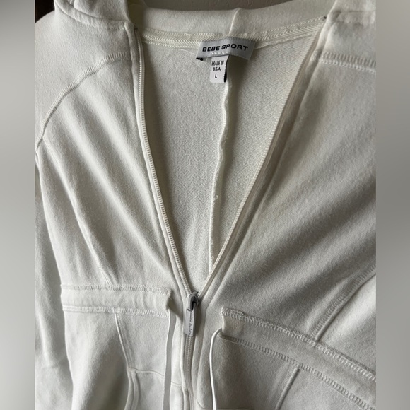 NWOT - BEBE SPORT - white zip up - Picture 2 of 4
